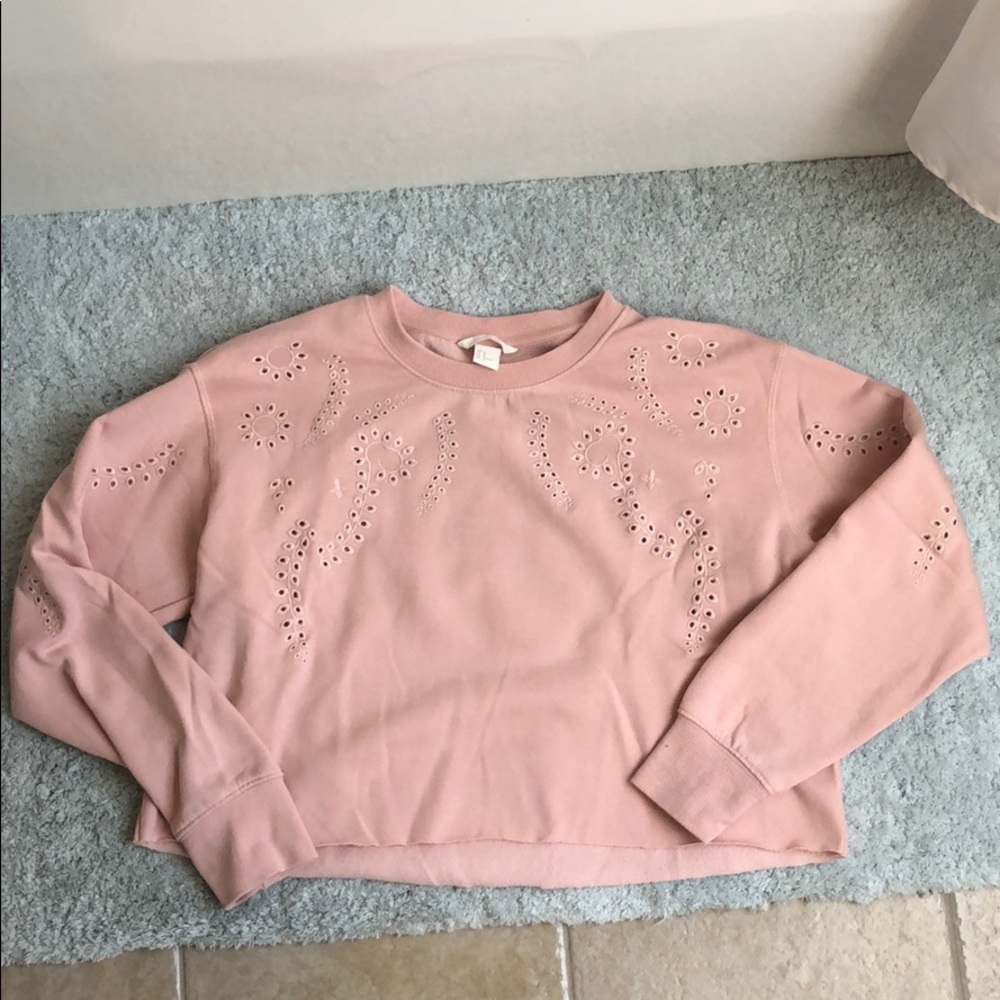 H&M Blush Pink Cropped Sweatshirt